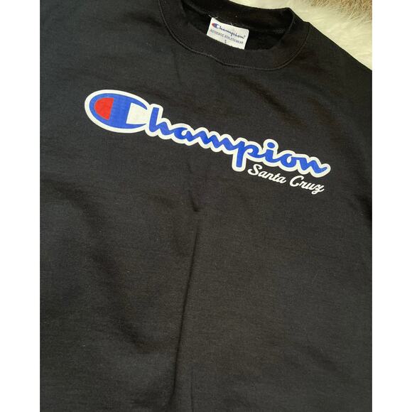 Champion Santa Cruz Men's Crewneck Pullover Black Sweater Size Small - EUC - Picture 2 of 11